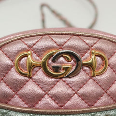 Gucci Trapuntata Camera Shoulder Bag Quilted Laminated Leather