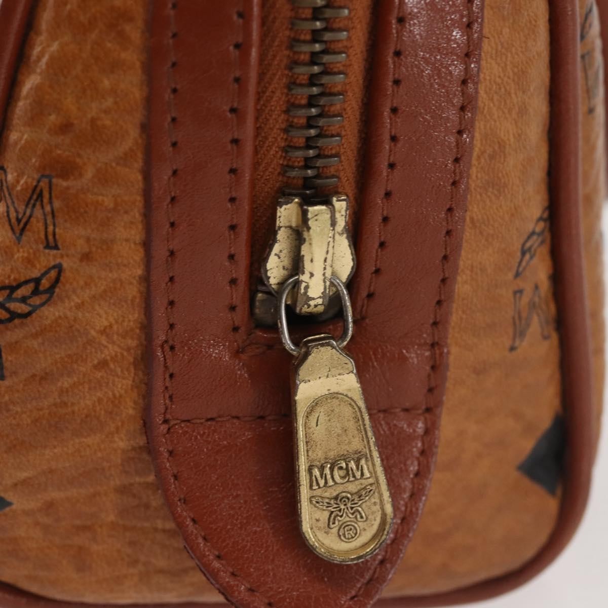 MCM Visetos Handbag Canvas and Leather