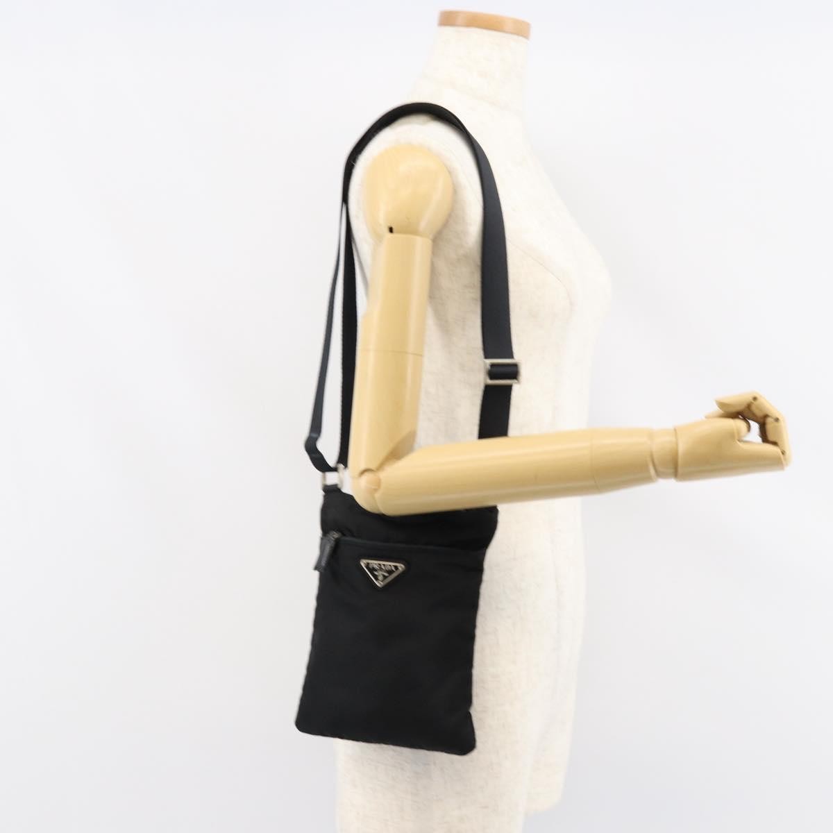 Prada Front Zip Convertible Flat Messenger Tessuto with Leather