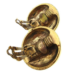Chanel CC Round Earrings Metal and Crystal