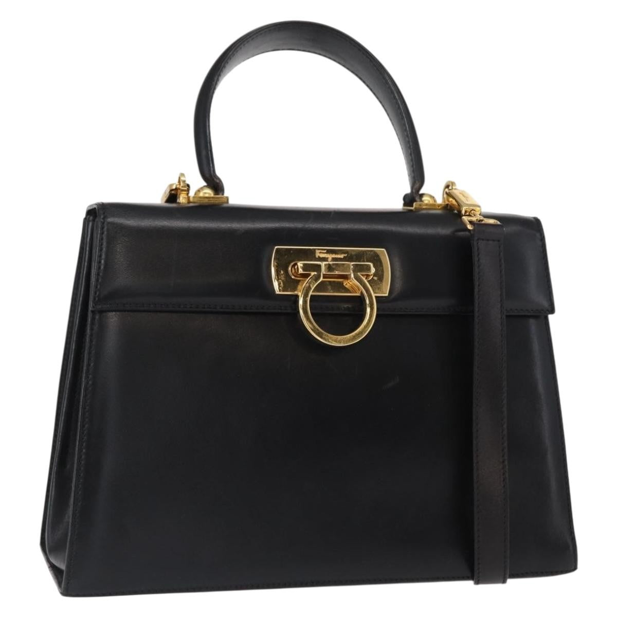Salvatore Ferragamo Convertible Top Handle Bag Leather