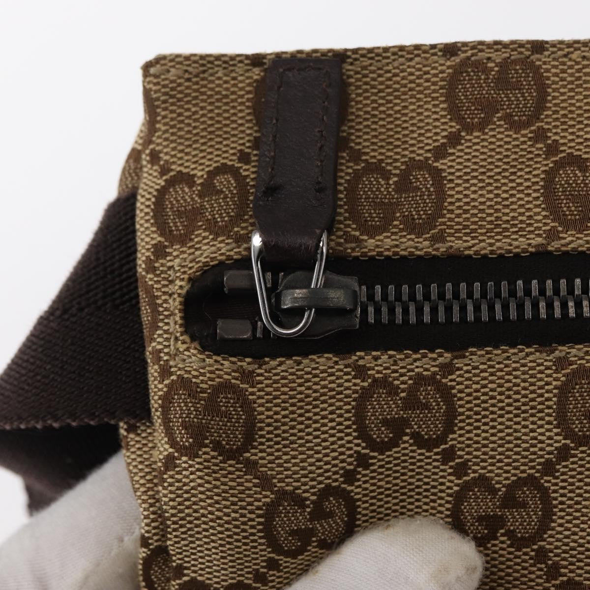 Gucci Vintage Double Belt Bag GG Canvas with Leather