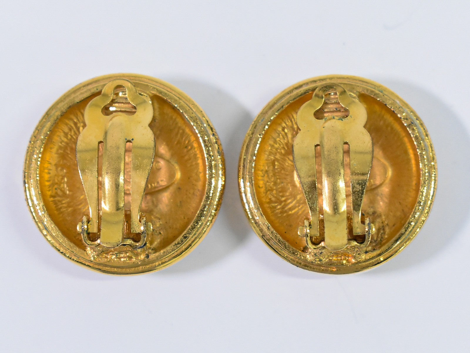 Chanel CC Round Earrings Metal