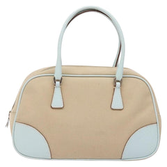 Prada Bauletto Bag Canvas with Leather