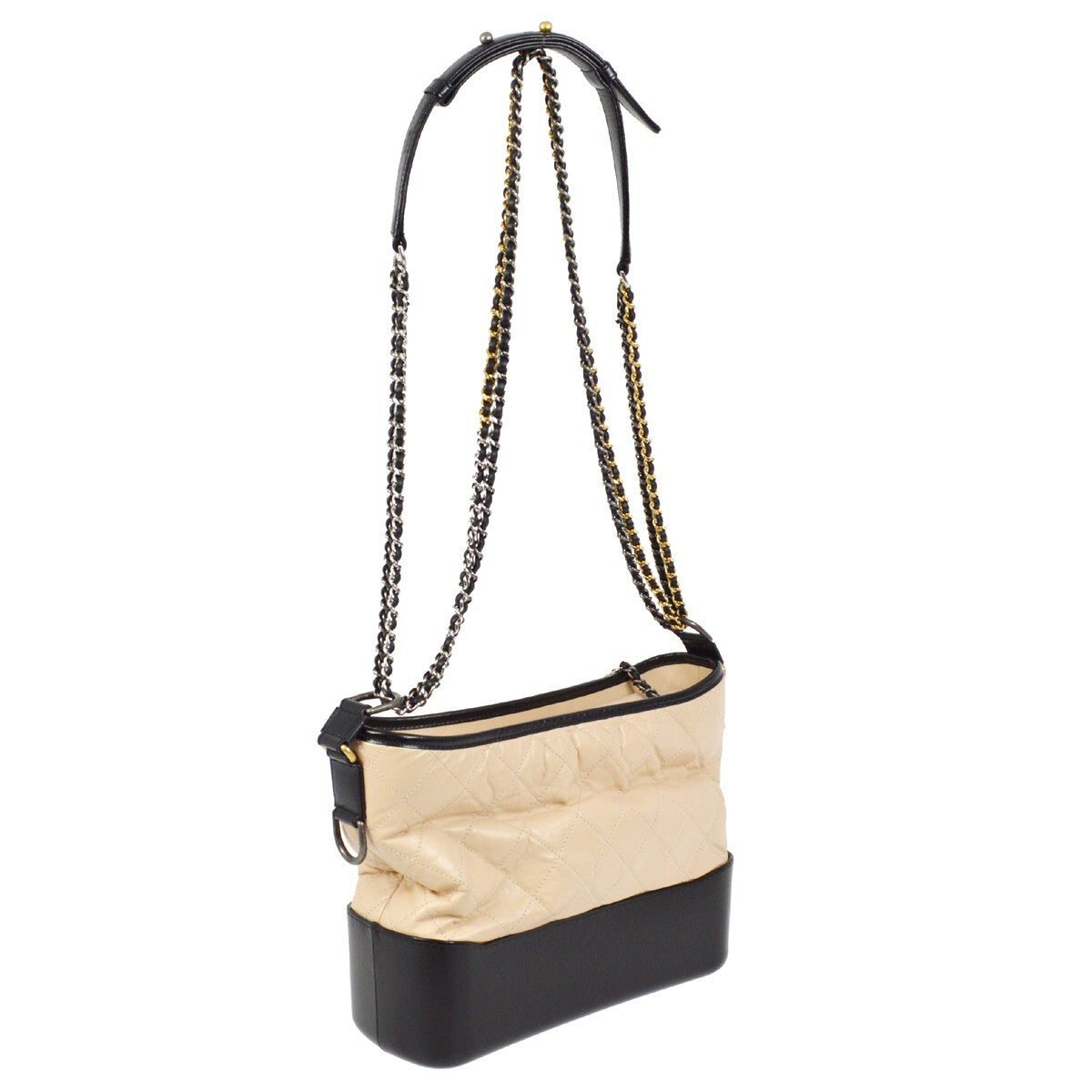 Chanel Bicolor Gabrielle Hobo Quilted Aged Calfskin