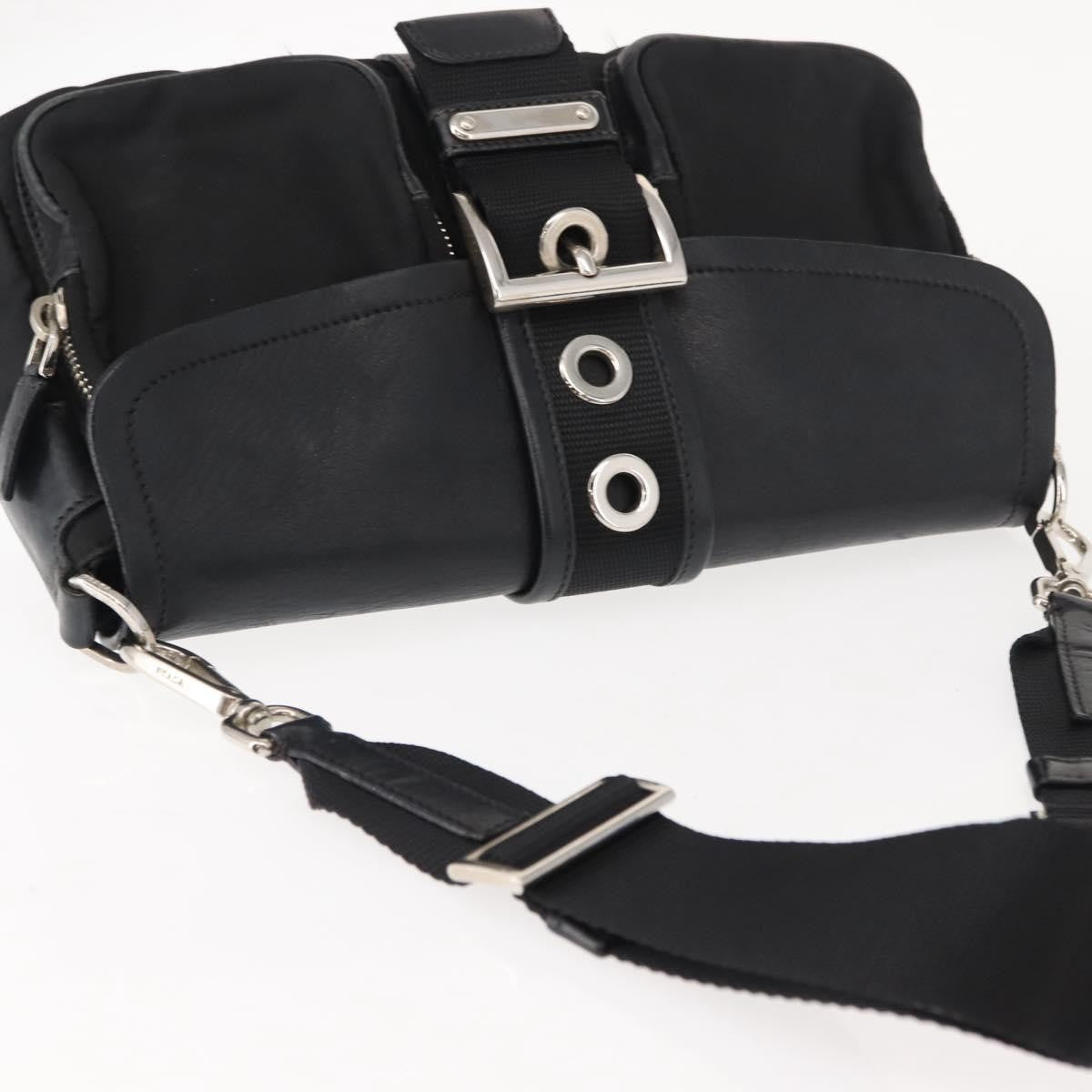 Prada Double Pocket Buckle Flap Bag Tessuto with Leather