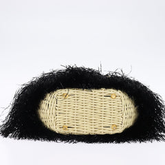 Prada Fringe Wicker Tote Woven Straw