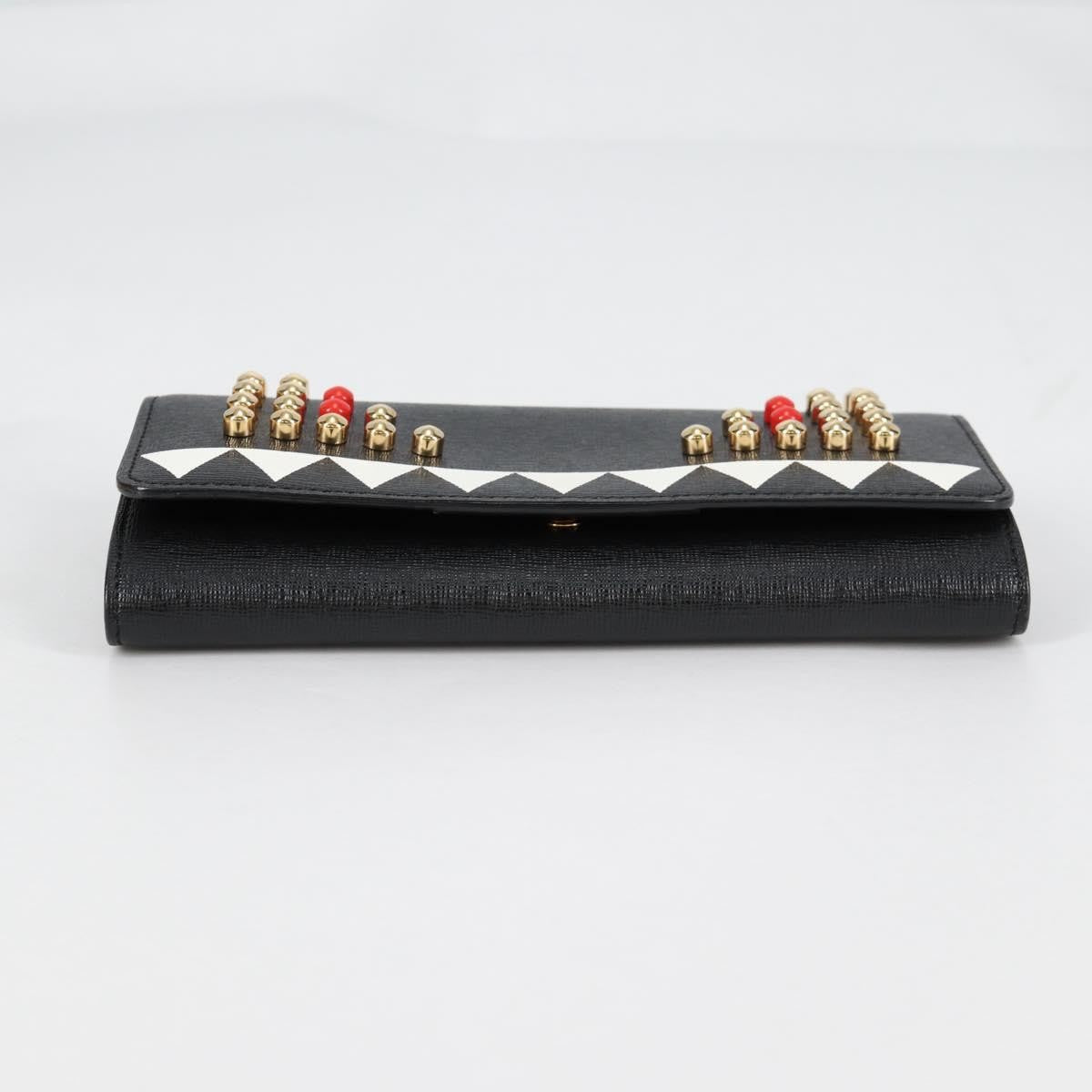 Fendi Monster Wallet on Chain Studded Leather