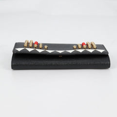 Fendi Monster Wallet on Chain Studded Leather