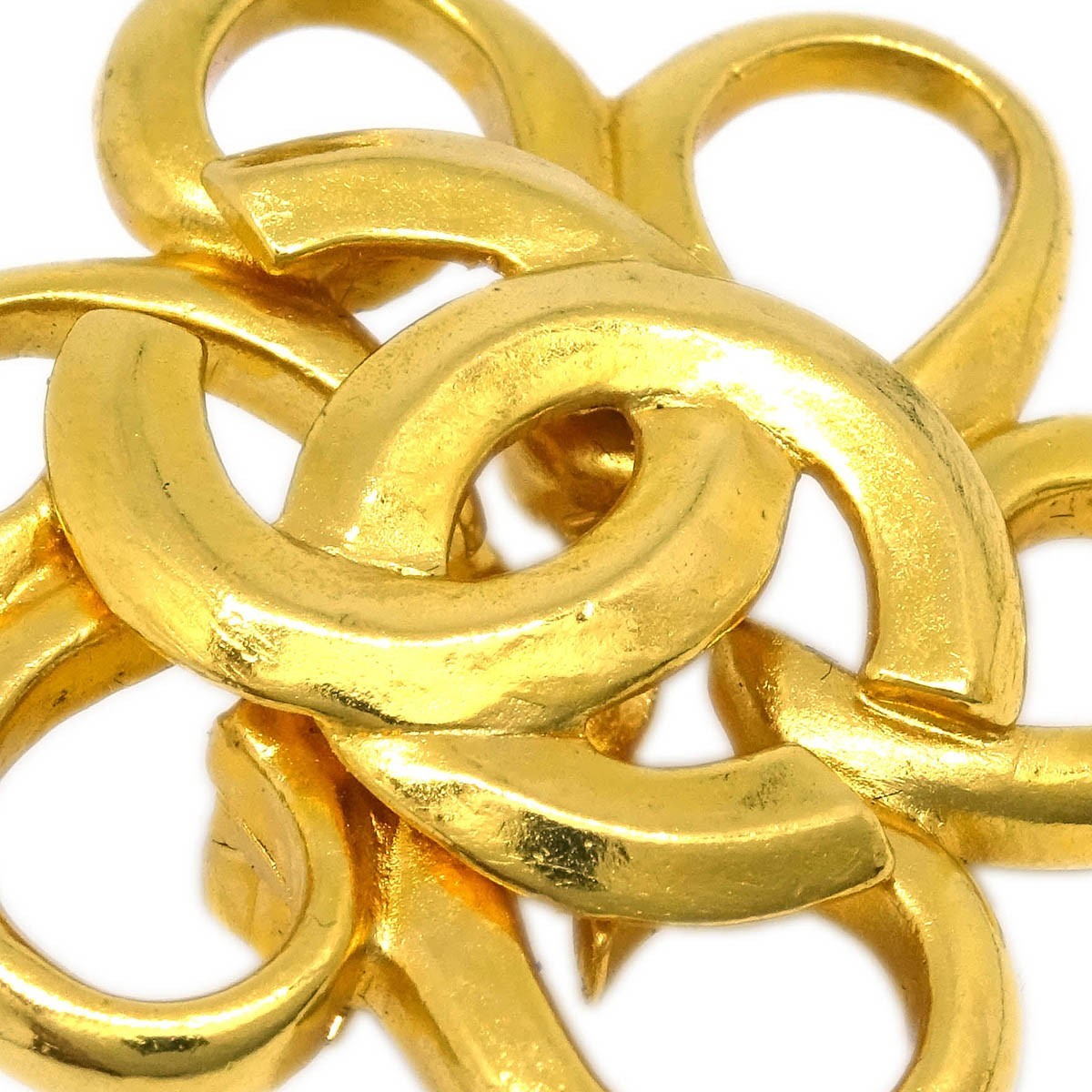 Chanel Vintage CC Flower Clip-On Earrings Metal