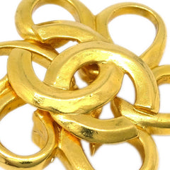Chanel Vintage CC Flower Clip-On Earrings Metal