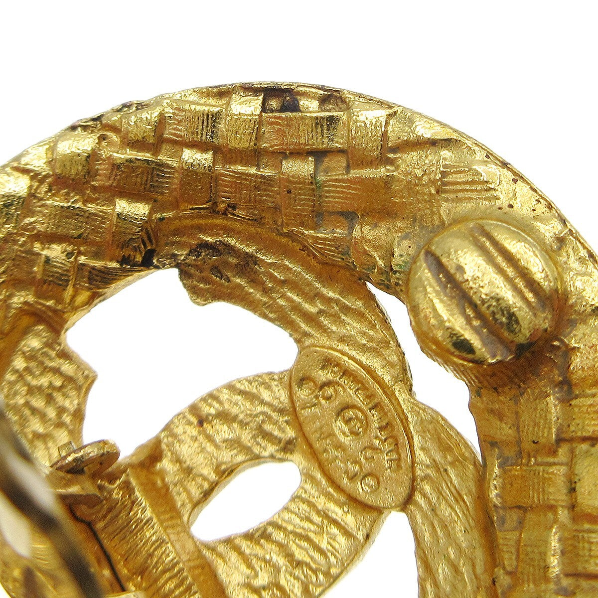 Chanel CC Button Clip-On Earrings Metal