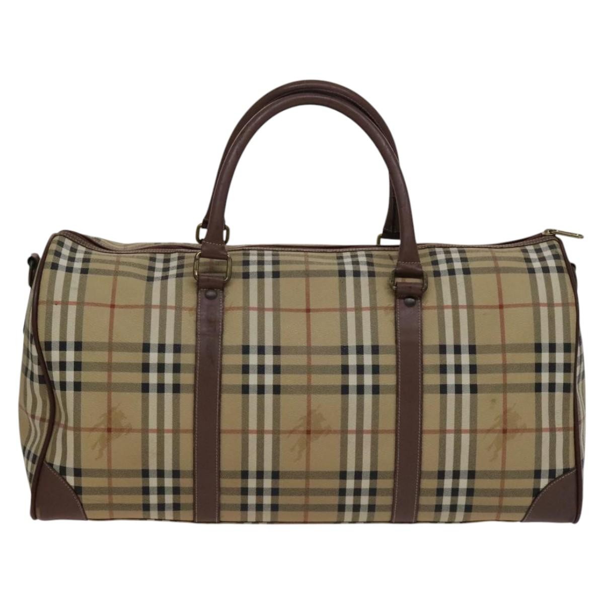 Burberry Convertible Weekend Duffle Bag Haymarket Coated Canvas