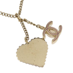 Chanel CC and Heart Pendant Necklace Metal