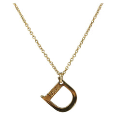 Christian Dior D logo Pendant Necklace Metal