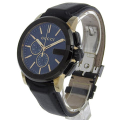 Gucci 101G Chronograph Quartz Watch Stainless Steel and Guccissima Leather with Diamond Markers