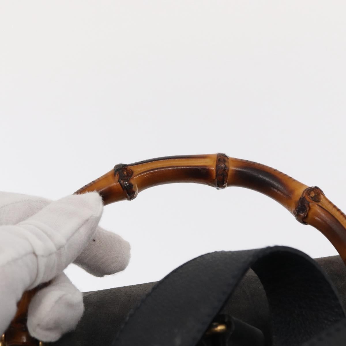 Gucci Vintage Bamboo Backpack Suede