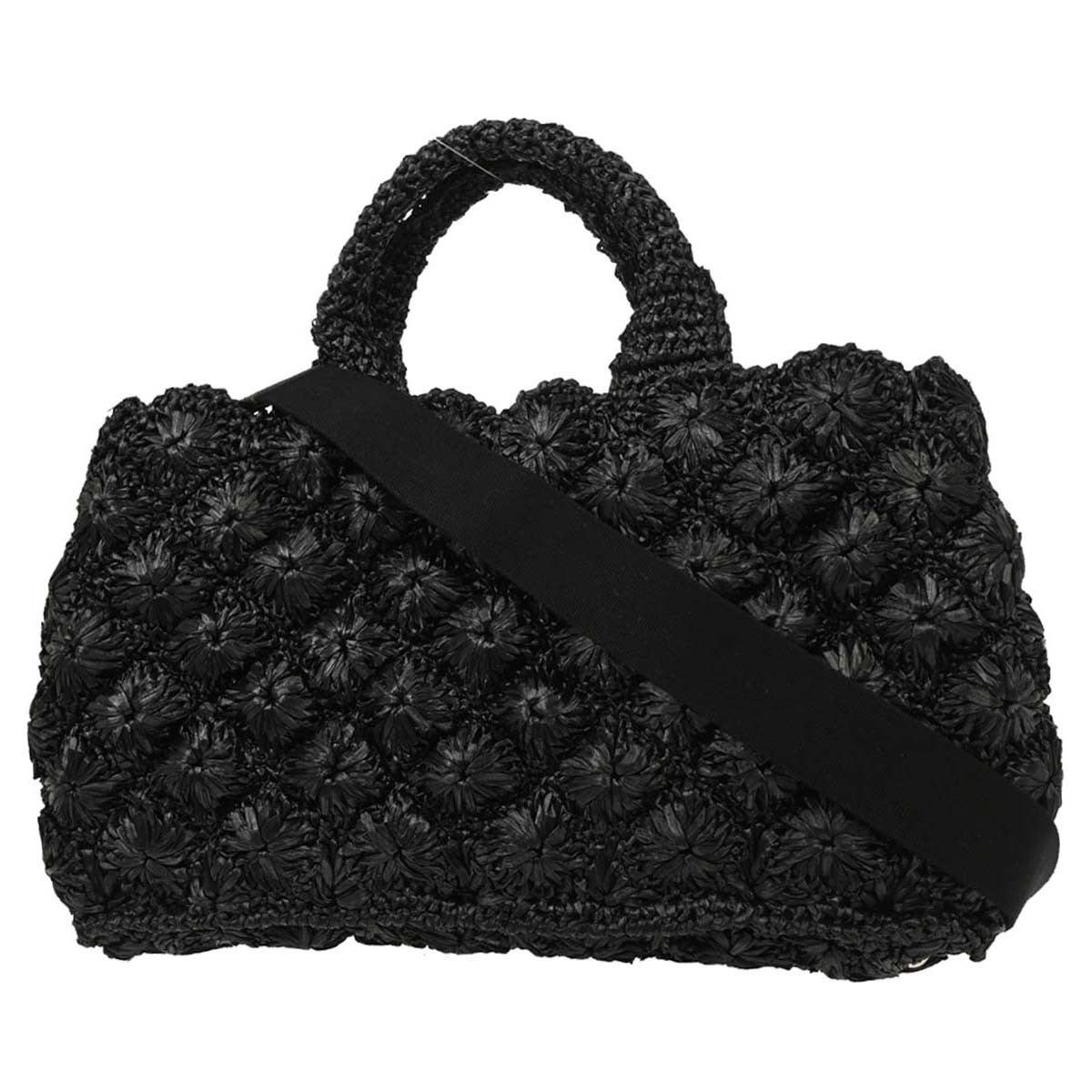 Prada Canapa Convertible Tote Raffia Crochet