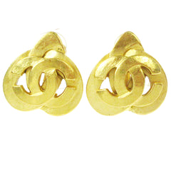 Chanel Vintage CC Heart Clip-On Earrings Metal