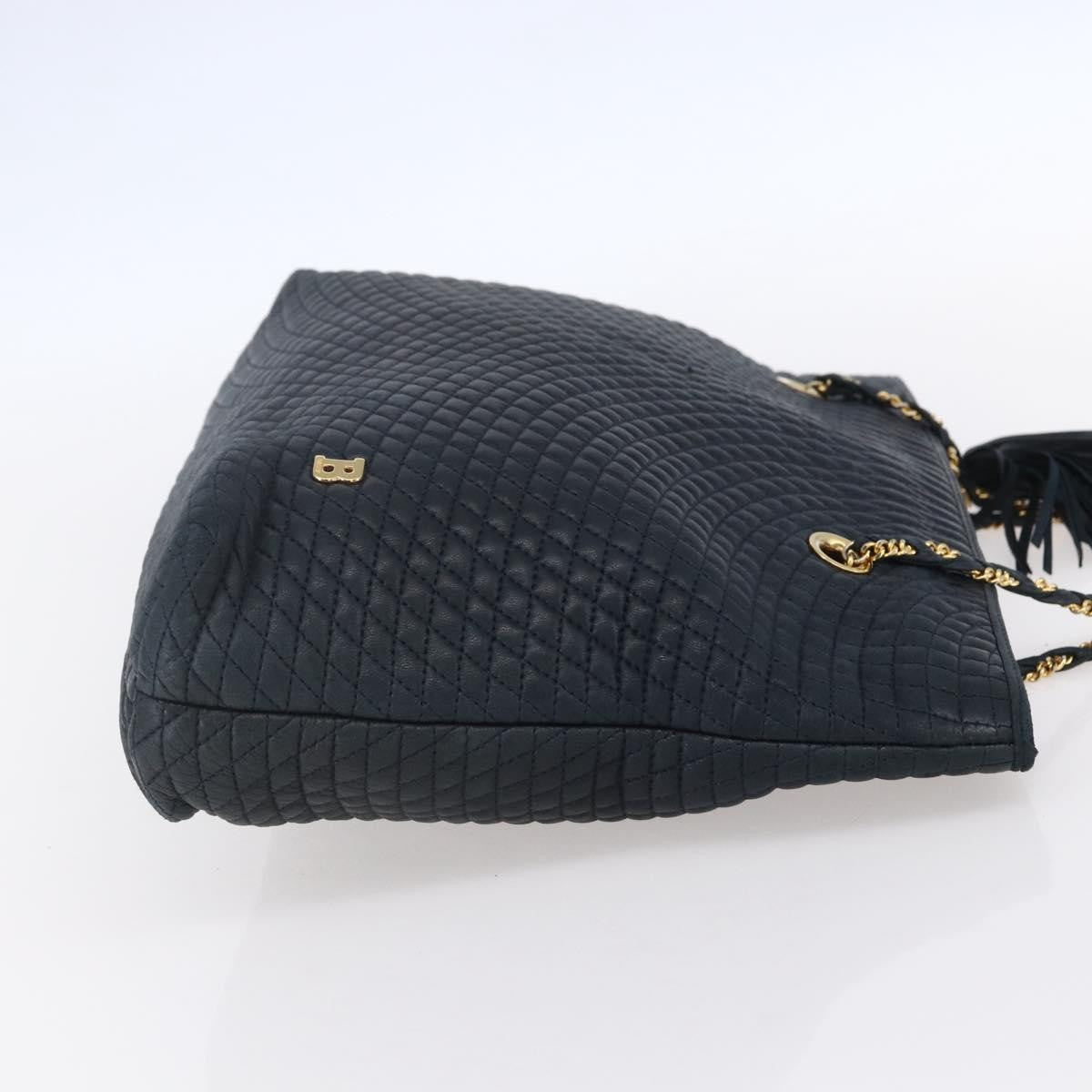 Bally Vintage Chain Shoulder Bag Quilted Leather