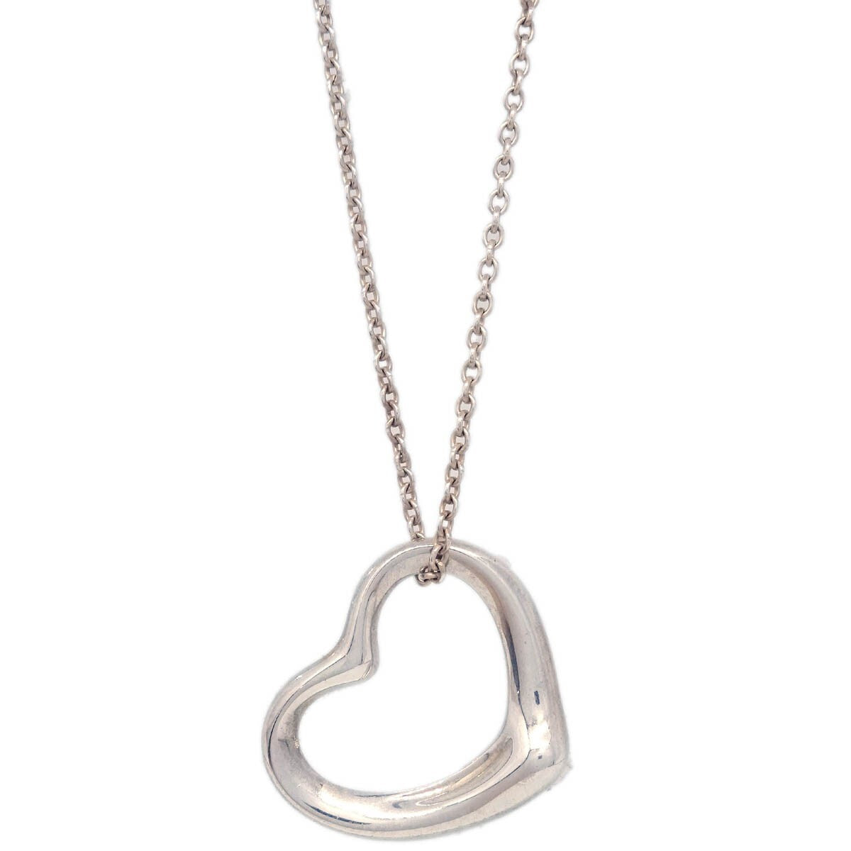 Tiffany & Co. Elsa Peretti Open Heart Pendant Necklace Sterling Silver