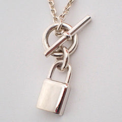 Hermes Cadenas Kelly Pendant Necklace Sterling Silver