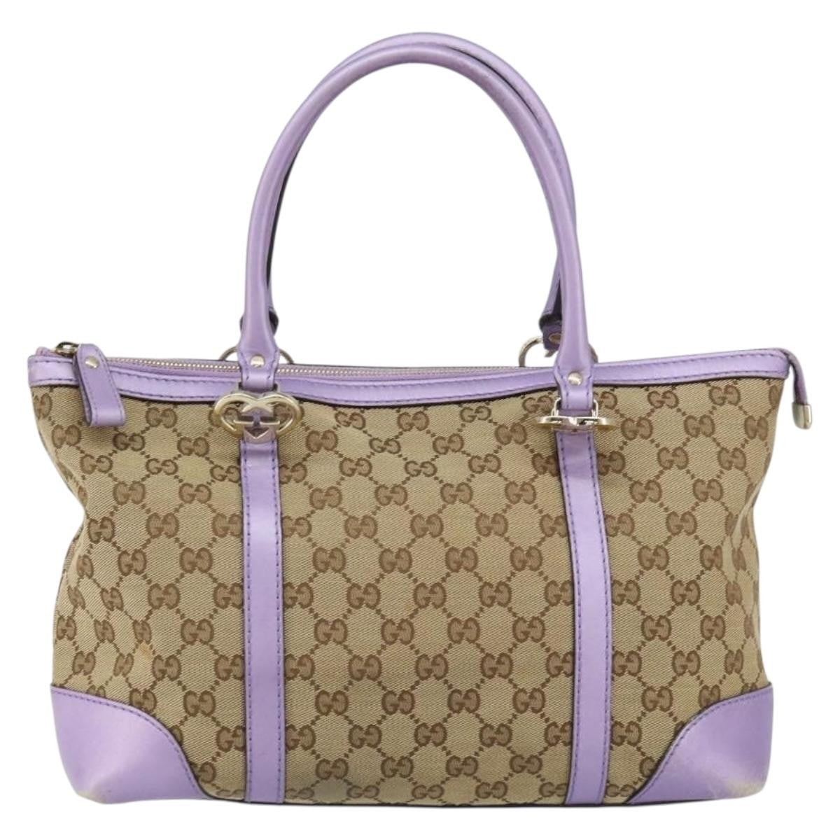 Gucci Lovely Heart Interlocking G Tote GG Canvas