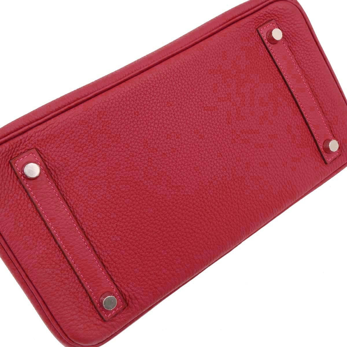 Hermes Birkin Handbag Red Togo with Palladium Hardware