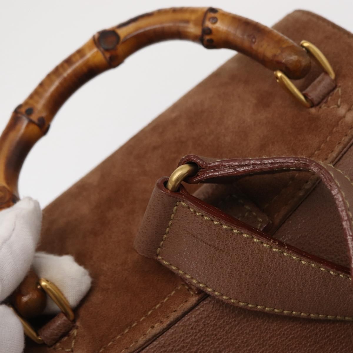 Gucci Vintage Bamboo Backpack Suede
