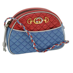 Gucci Trapuntata Camera Shoulder Bag Quilted Laminated Leather