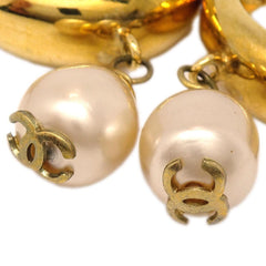 Chanel CC Round Coco Mark Dangle Earrings Metal