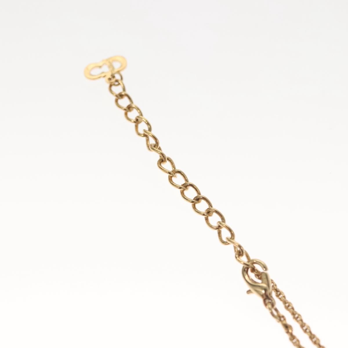 Christian Dior CD Round Pendant Necklace Metal and Crystals