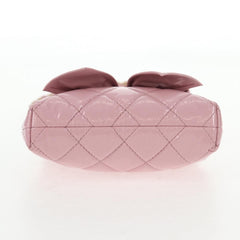 Chanel Bow Frame Clutch With Chain Quilted Patent with Lambskin