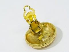 Chanel Vintage Round CC Clip-On Earrings Metal