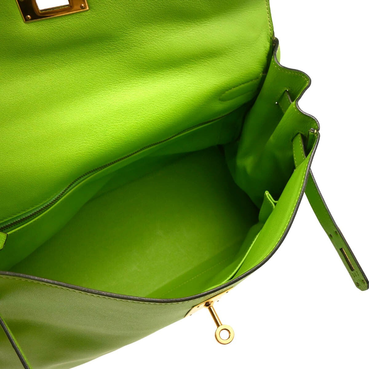 Hermes Kelly Handbag Green Gulliver with Gold Hardware