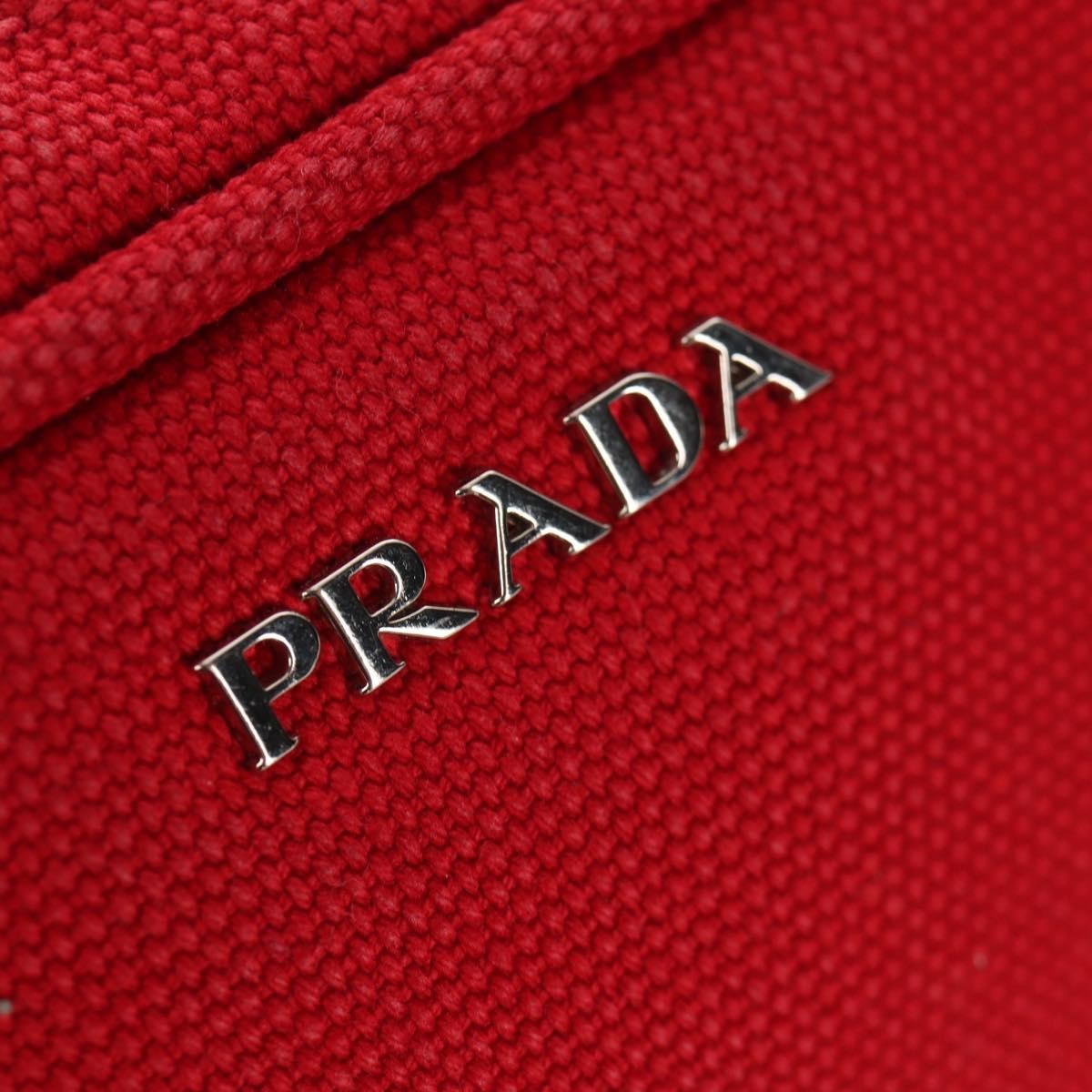 Prada Canapa Convertible Tote Grommet Embellished Canvas