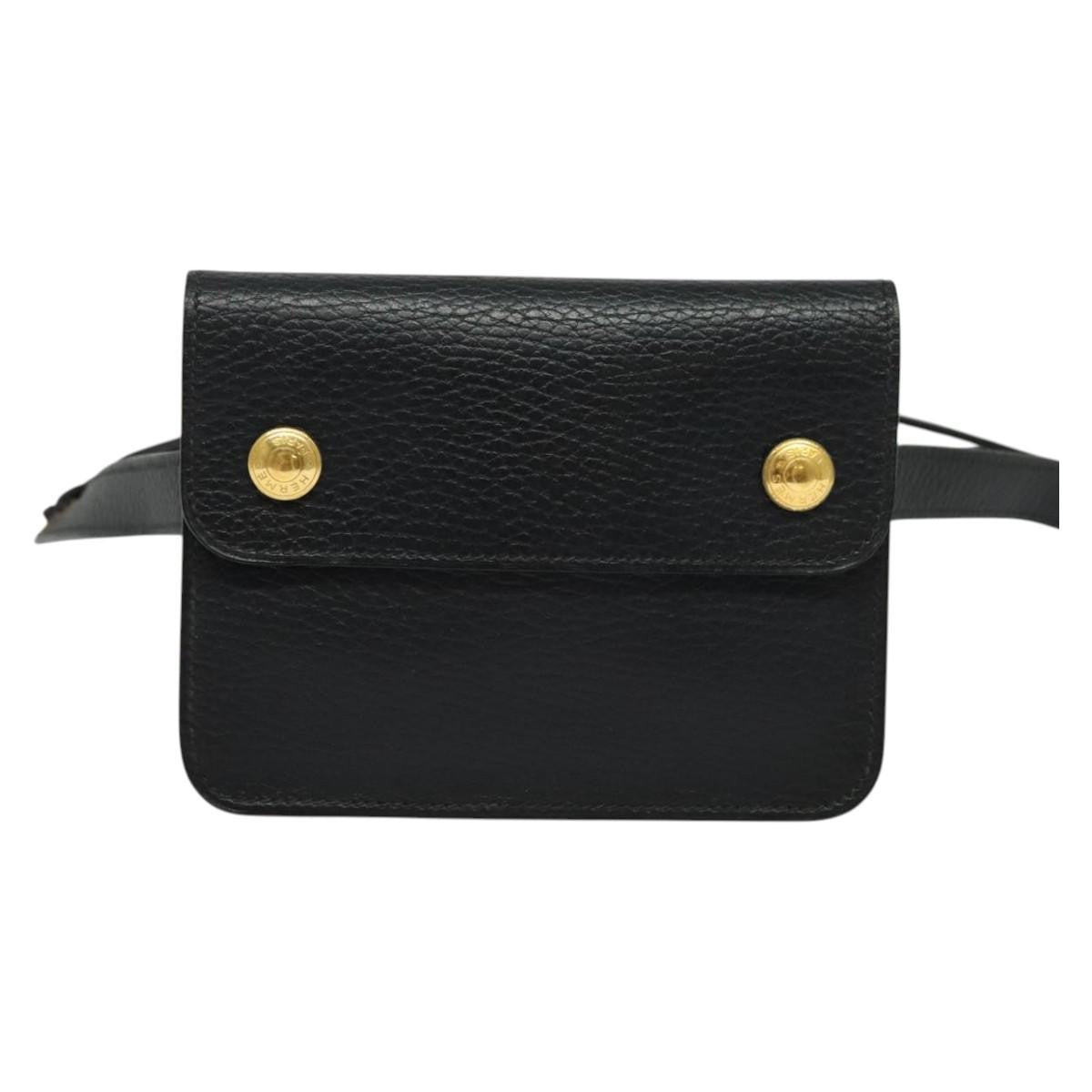 Hermes Pochette Green Waist Bag Leather