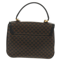 Celine Vintage Convertible Top Handle Bag Macadam Coated Canvas