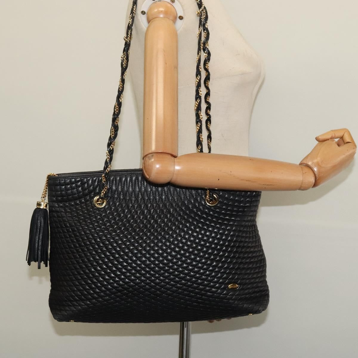 Bally Vintage Chain Shoulder Bag Quilted Leather