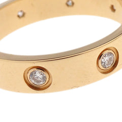 Cartier Love Wedding Band 8 Diamonds Ring 18K Rose Gold with Diamonds