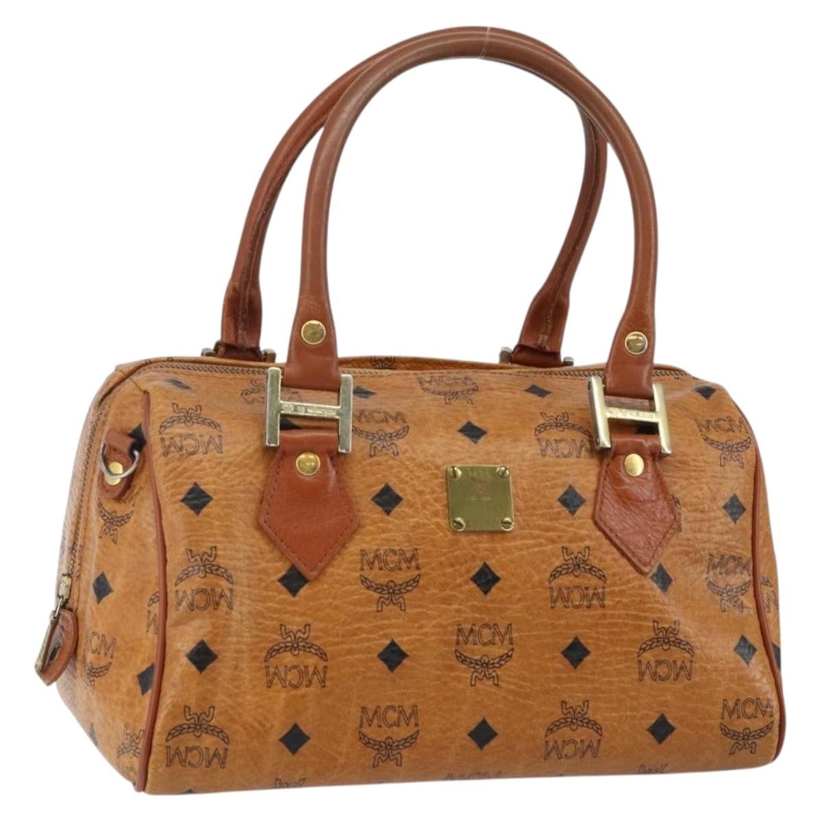 MCM Visetos Handbag Canvas and Leather