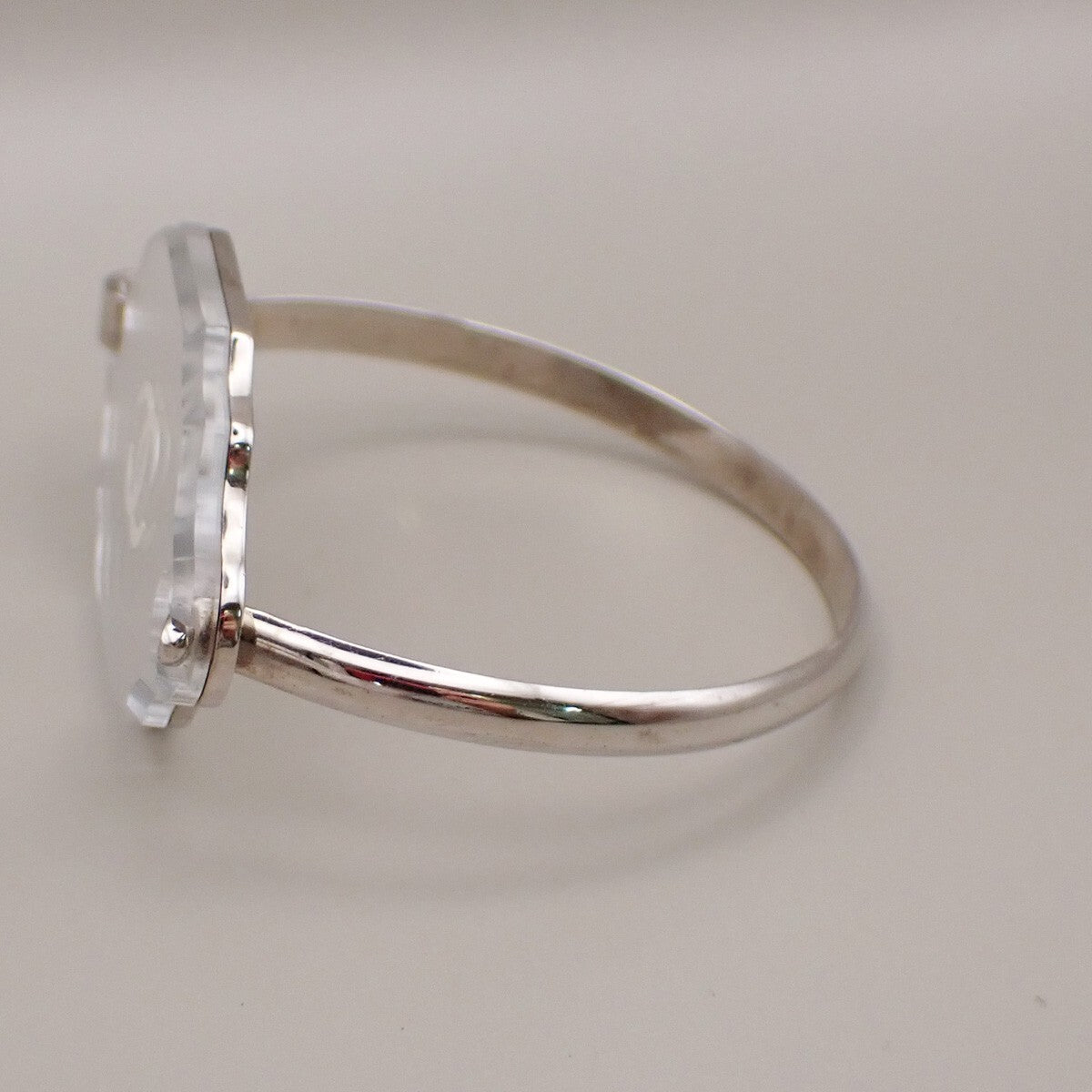 Chanel CC Logo Mirror Bangle Bracelet Metal and Plastic