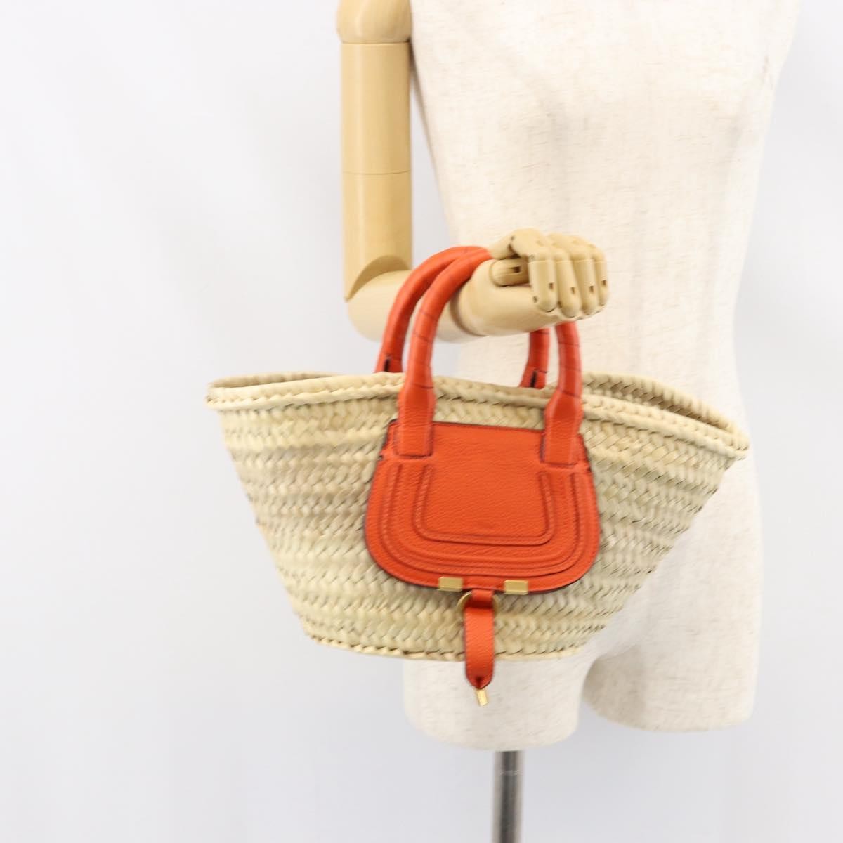 Chloe Marcie Basket Bag Raffia and Leather