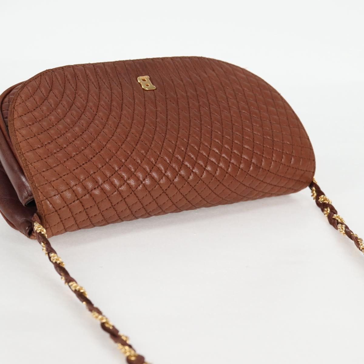 Bally Vintage Chain Shoulder Bag Quilted Leather