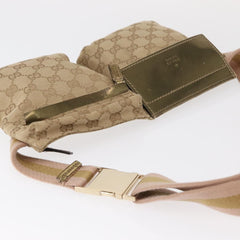 Gucci Vintage Double Belt Bag GG Canvas with Leather