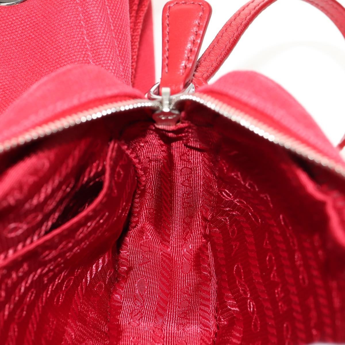 Prada Canapa Convertible Tote Grommet Embellished Canvas