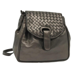 Bottega Veneta Intrecciato Backpack Patent Leather