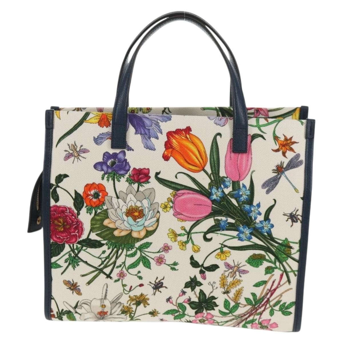Prada Floral Open Tote Printed Denim