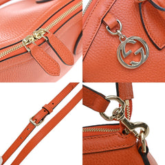 Gucci GG Charm Convertible Dome Satchel Leather