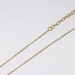 Christian Dior Vintage Logo Round Pendant Necklace Metal and Crystals